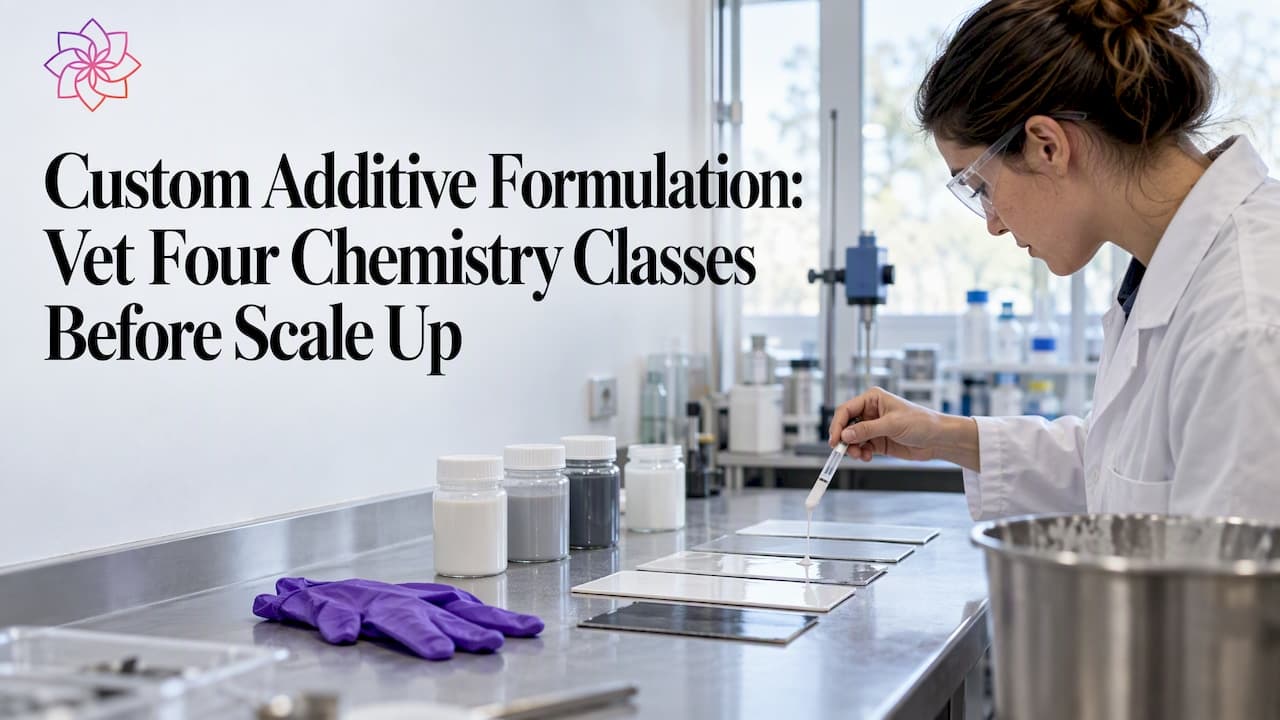 Custom Additive Formulation: Vet Four Chemistry Classes Before Scale Up