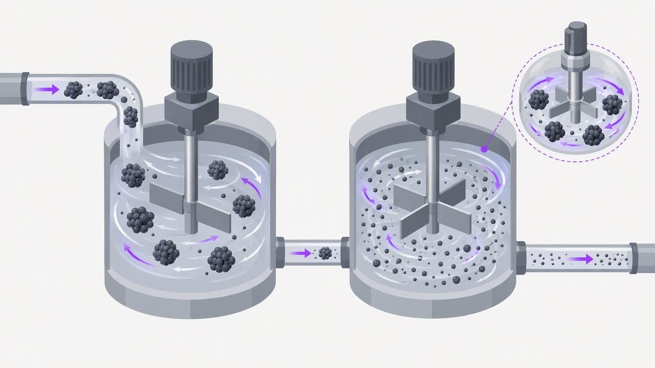 Pigment clusters separate under medium shear
