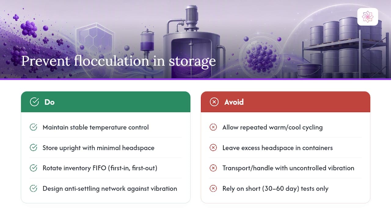 What Storage Conditions Prevent Long-Term Pigment Flocculation? — overview diagram