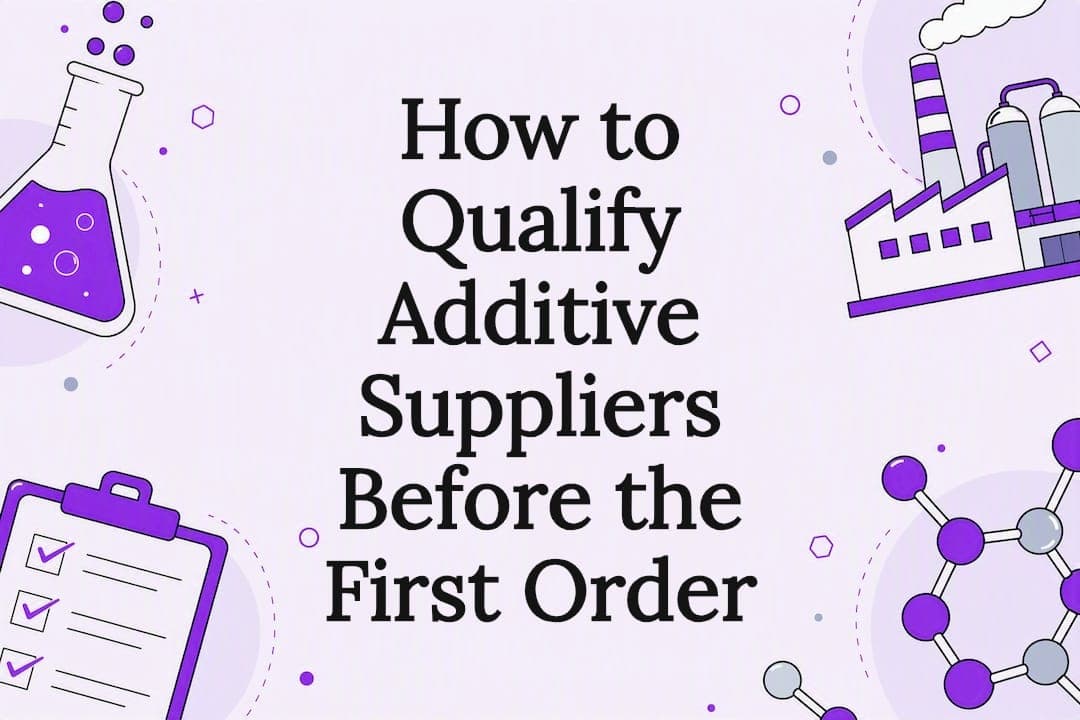 How to Qualify Additive Suppliers Before the First Order