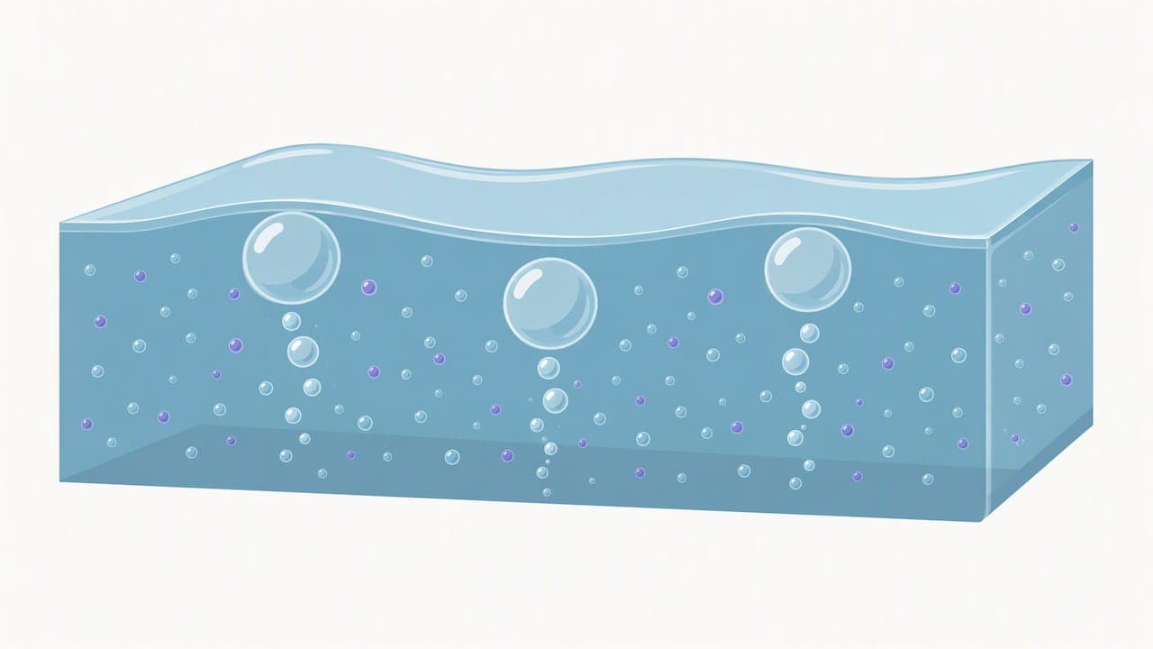Large bubbles rise as microbubbles remain trapped