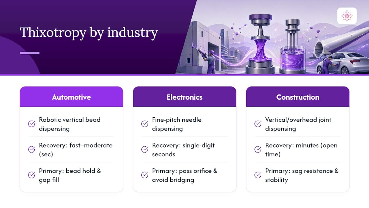 Application recovery windows across adhesive industries